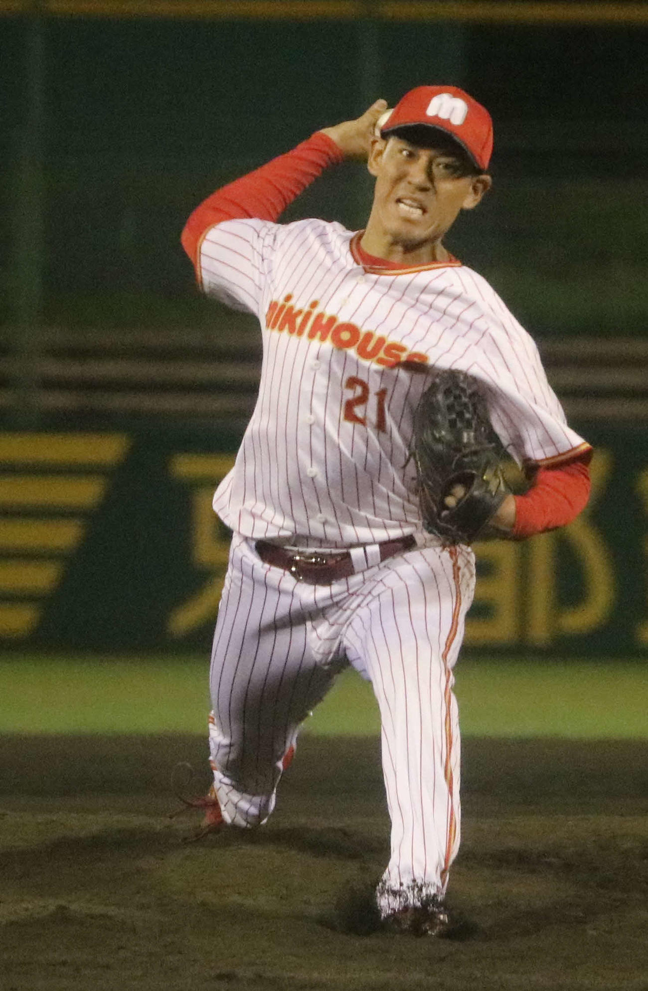 日本製鉄瀬戸内戦で8回に登板した、ミキハウスの桜井俊貴