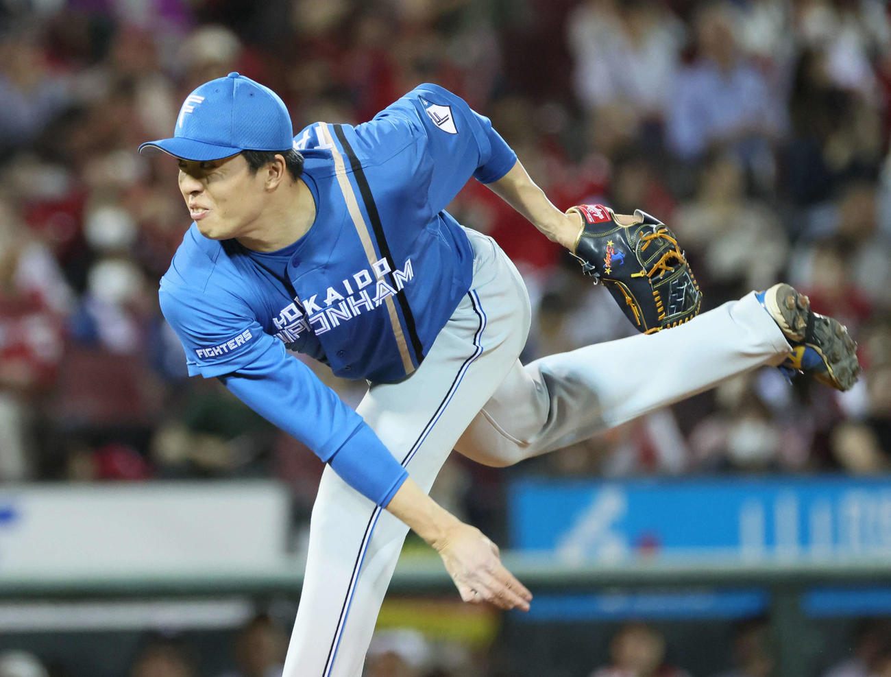 広島対日本ハム　6回裏広島、日本ハム2番手の田中正（撮影・加藤孝規）