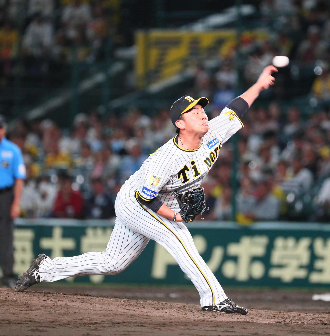 阪神対楽天　7回表を無失点に抑えた桐敷（撮影・宮崎幸一）
