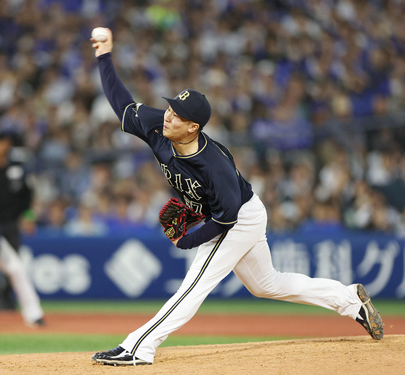 DeNA対オリックス　オリックス3番手の古田島（撮影・宮地輝）