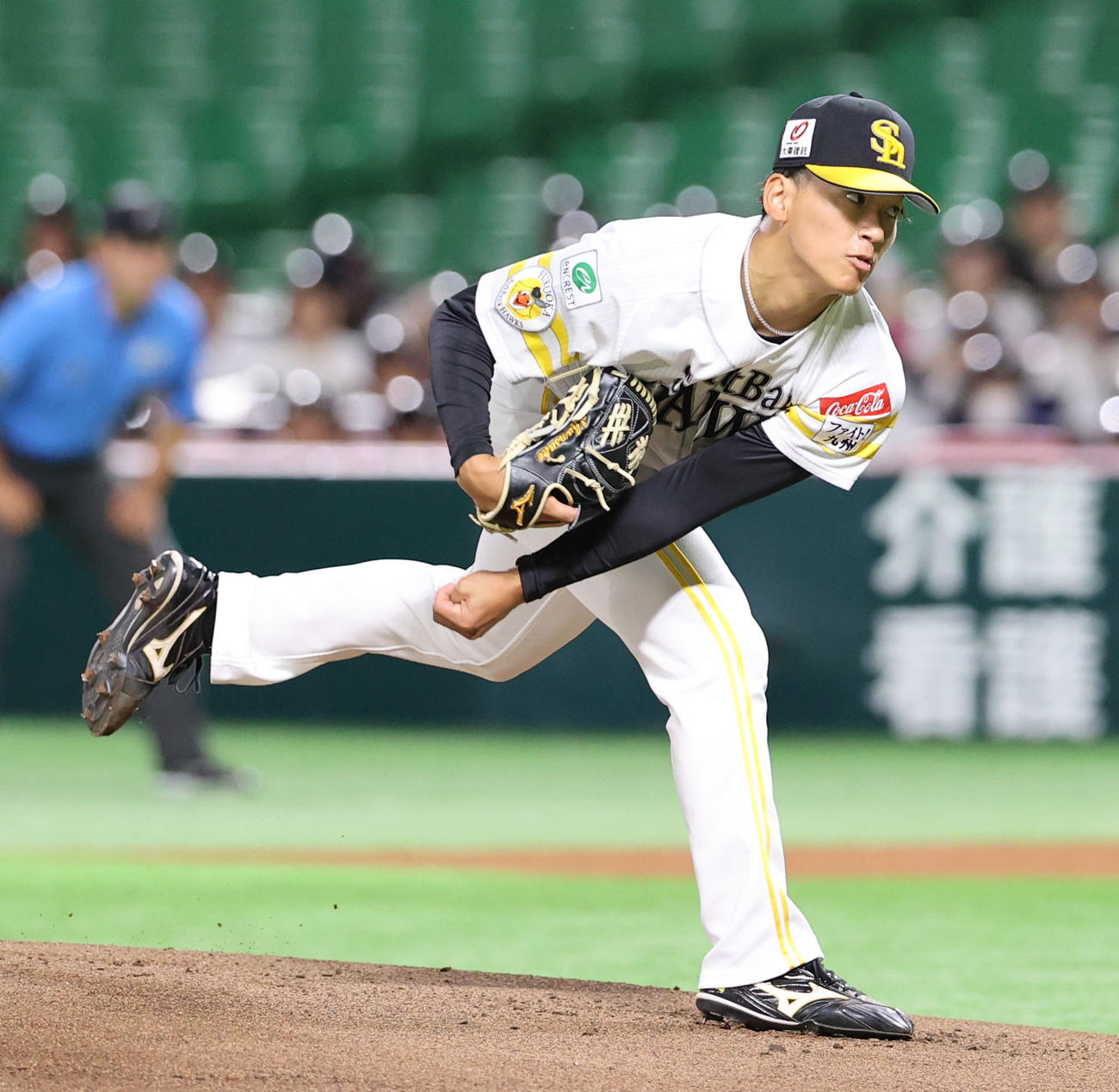 ウエスタン・リーグ　ソフトバンク対中日　先発の前田悠（撮影・梅根麻紀）