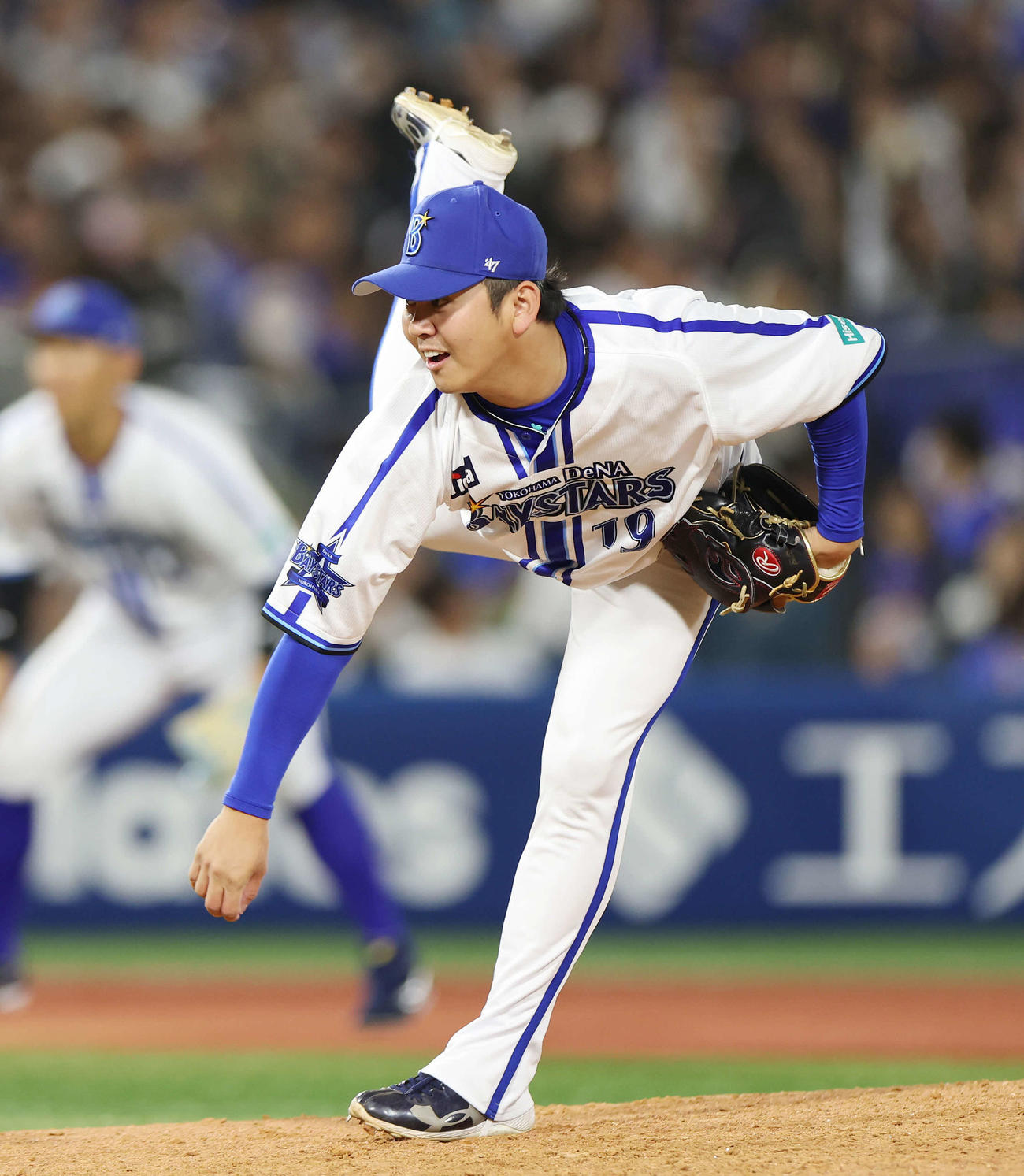 DeNA対オリックス　DeNA6番手の山崎（撮影・宮地輝）