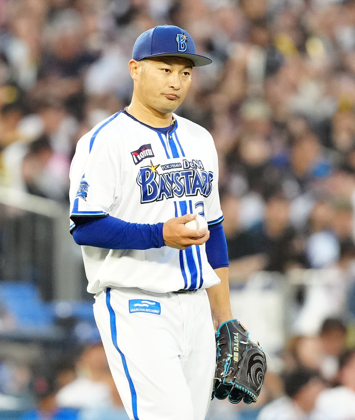 DeNA対ソフトバンク　3回表ソフトバンク1死三塁、栗原に適時二塁打を浴びた森唯（撮影・江口和貴）