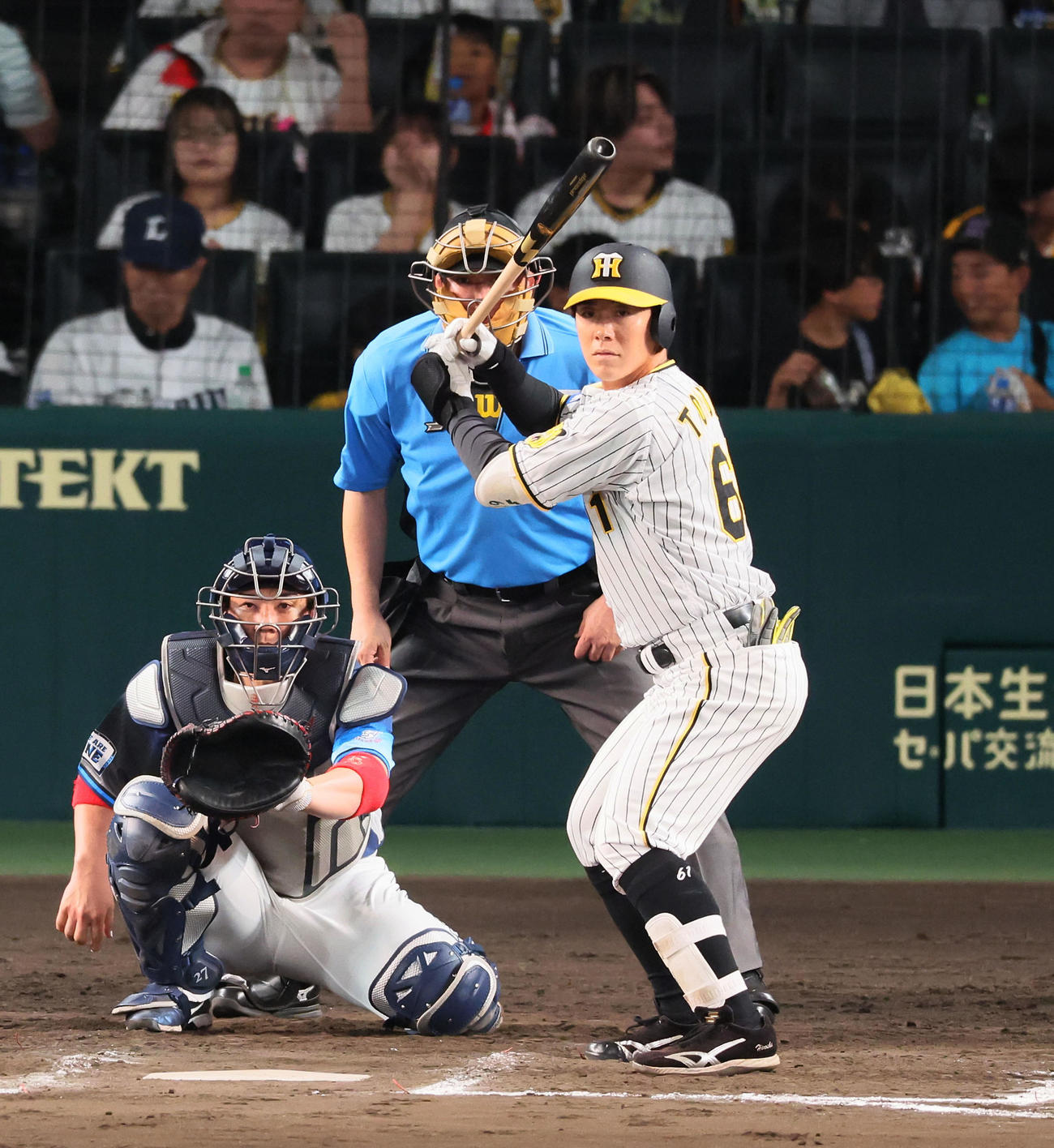 阪神対西武　8回裏阪神無死、代打豊田の打撃フォーム、構え（撮影・加藤哉）