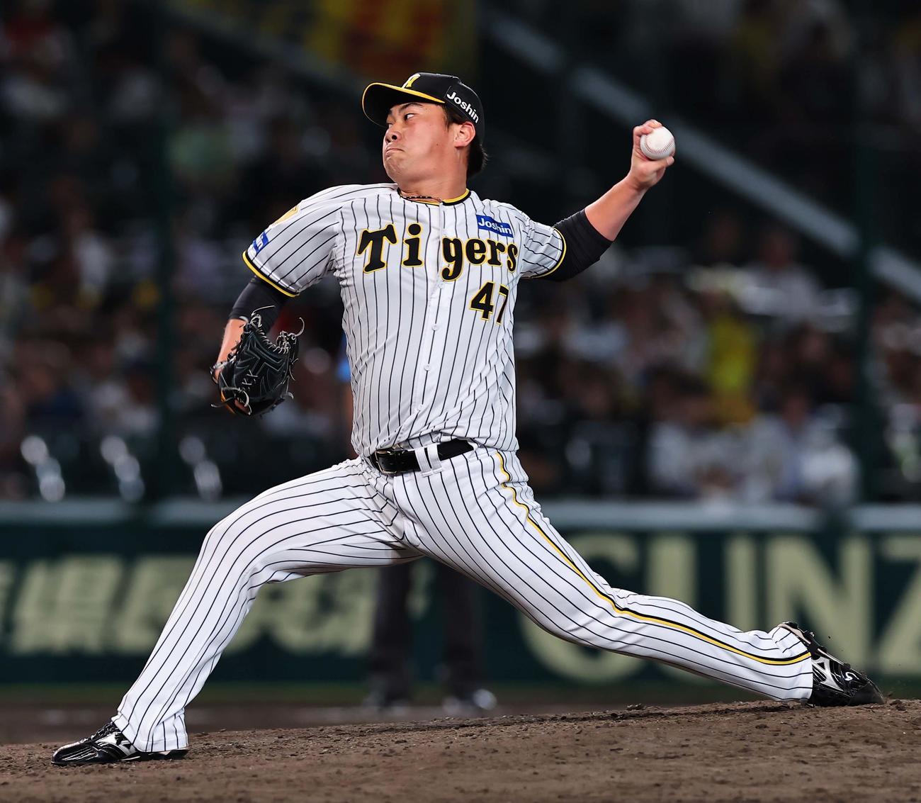 阪神対西武　阪神2番手の桐敷（撮影・上田博志）