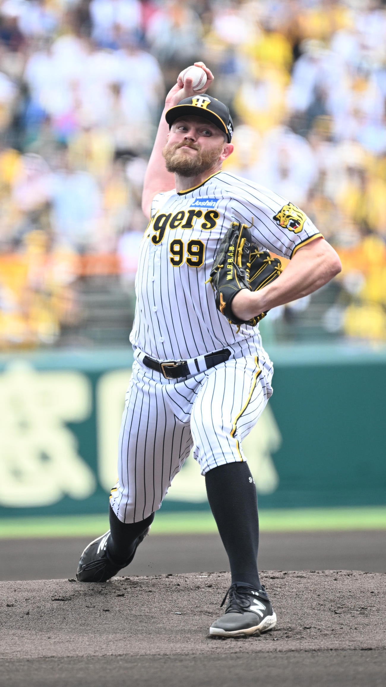 阪神対西武　先発する阪神ビーズリー（撮影・和賀正仁）