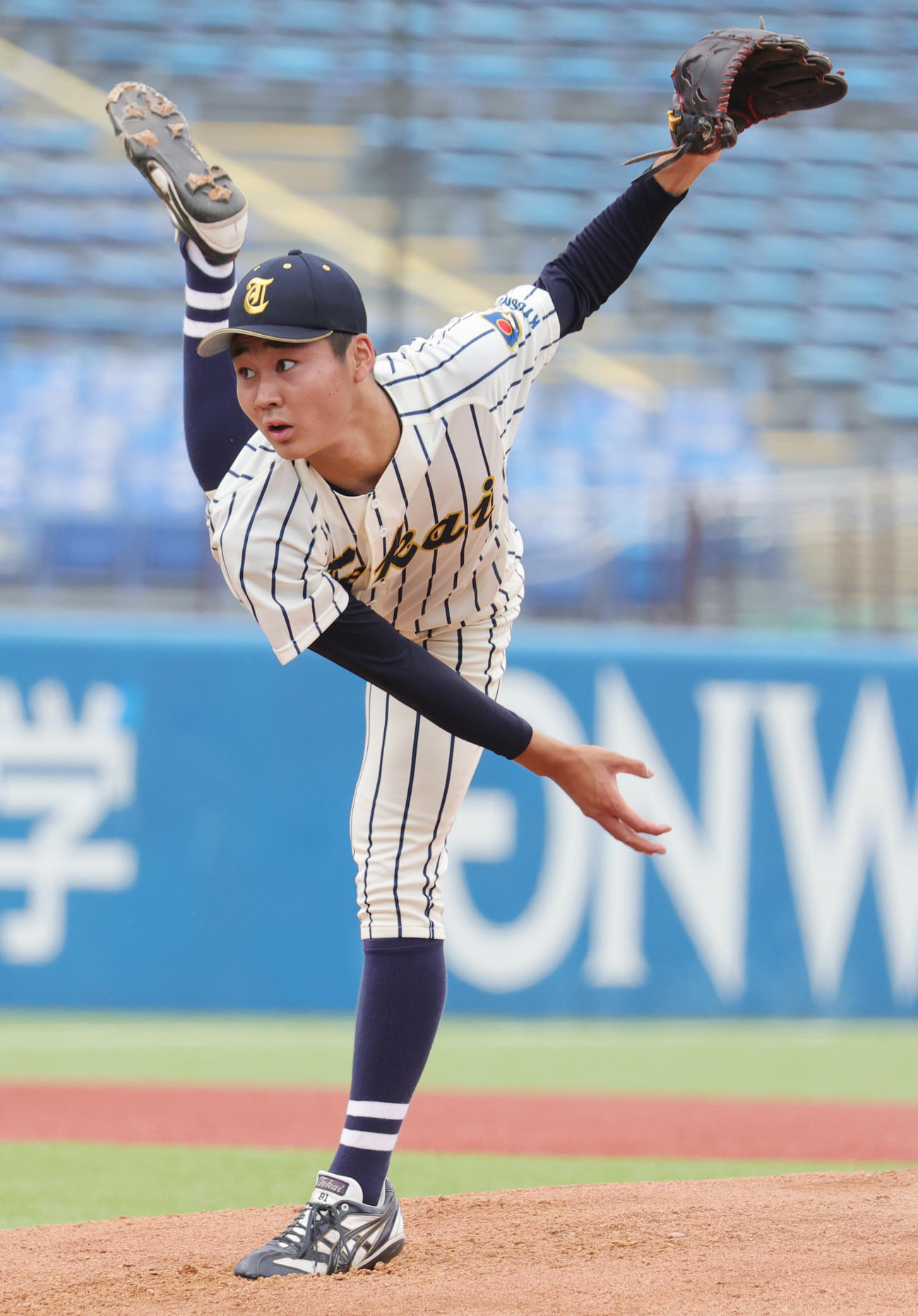 中部学院大対東海大九州　東海大九州先発の広池（撮影・野上伸悟）