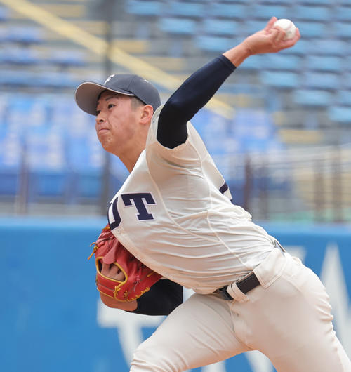 福井工大対桐蔭横浜大 福井工大先発の三木(撮影・野上伸悟)