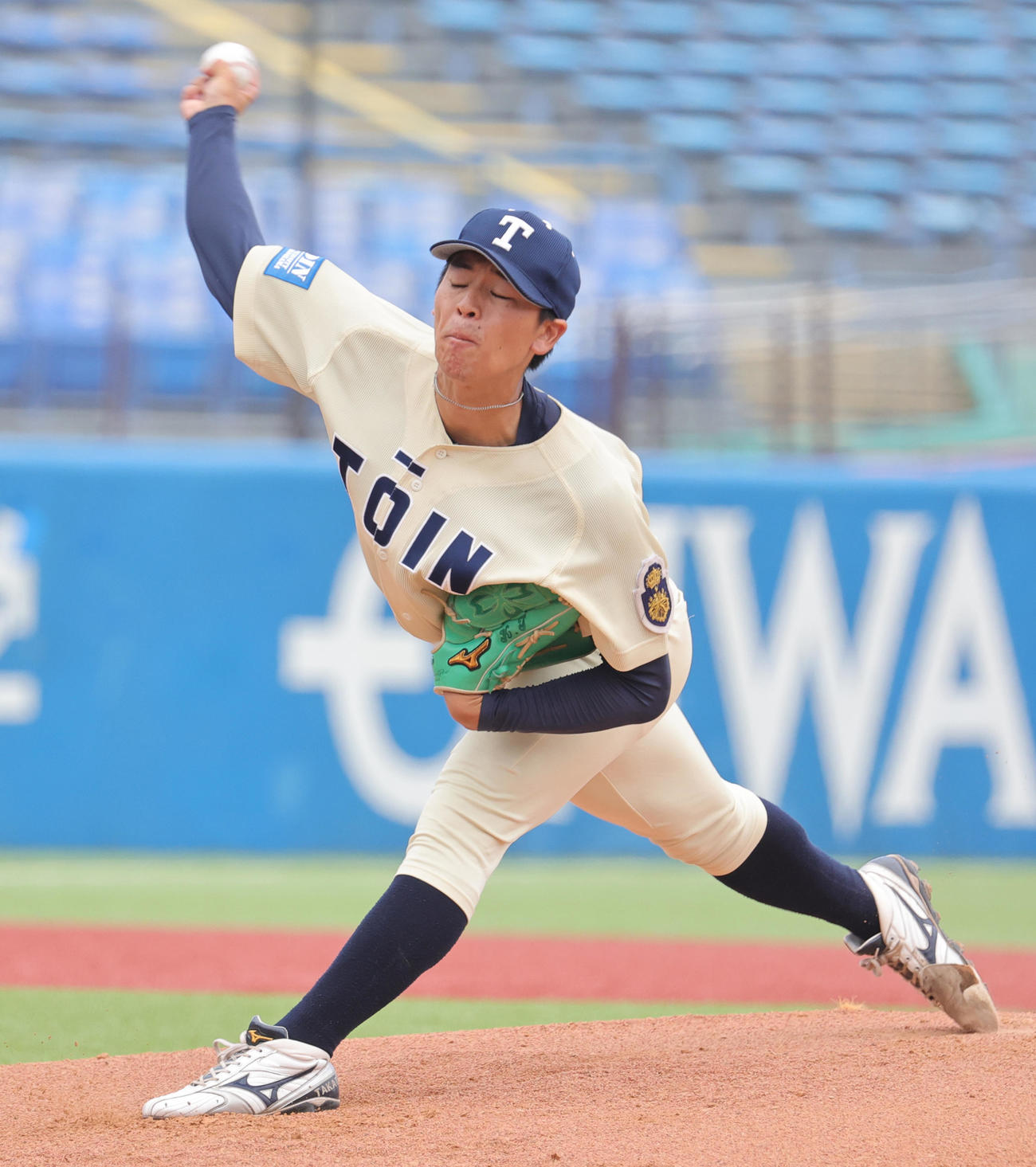 福井工大対桐蔭横浜大　桐蔭横浜大先発の高田（撮影・野上伸悟）