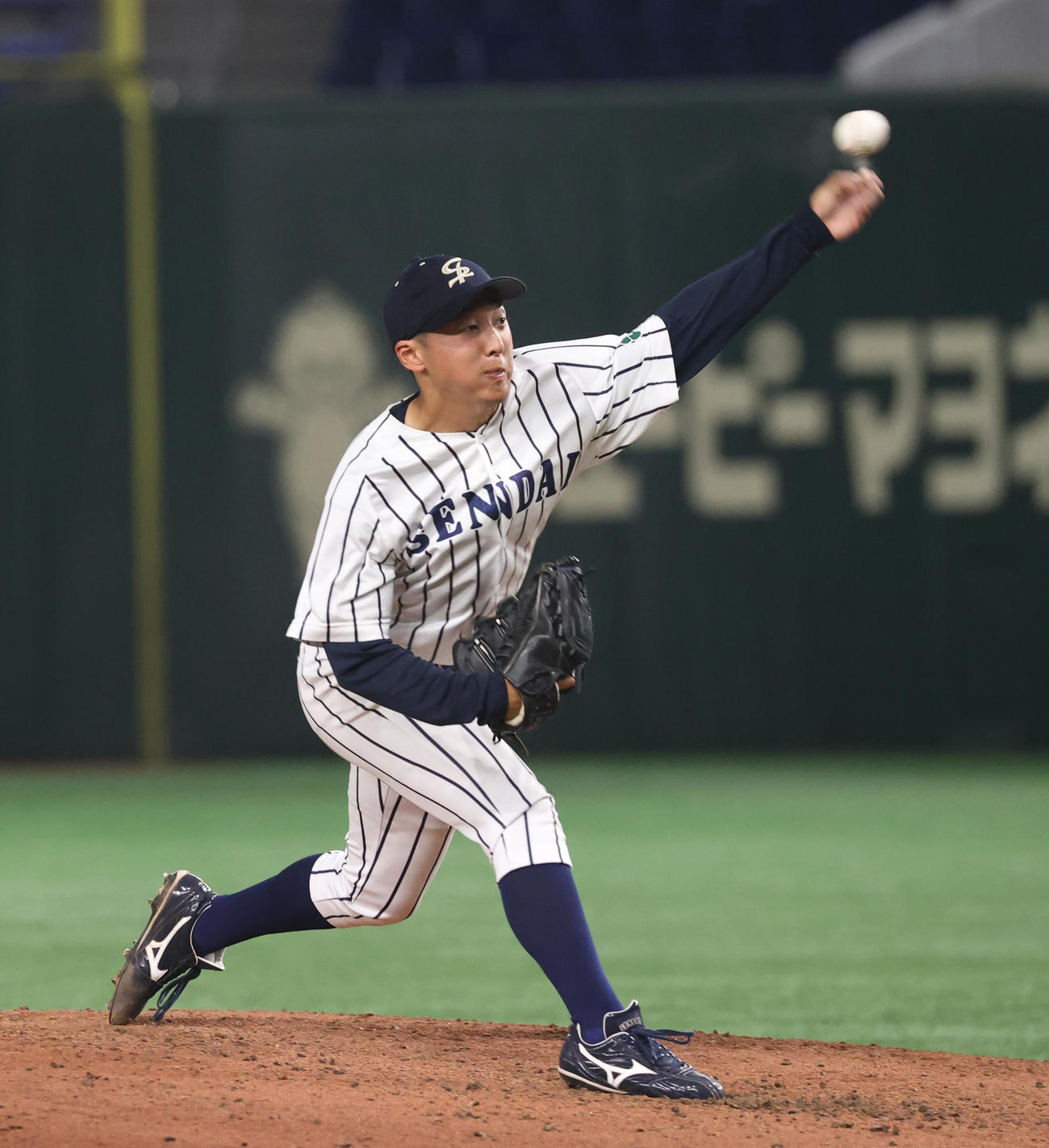 星槎道都大対仙台大　先発した仙台大・渡辺一（撮影・柴田隆二）