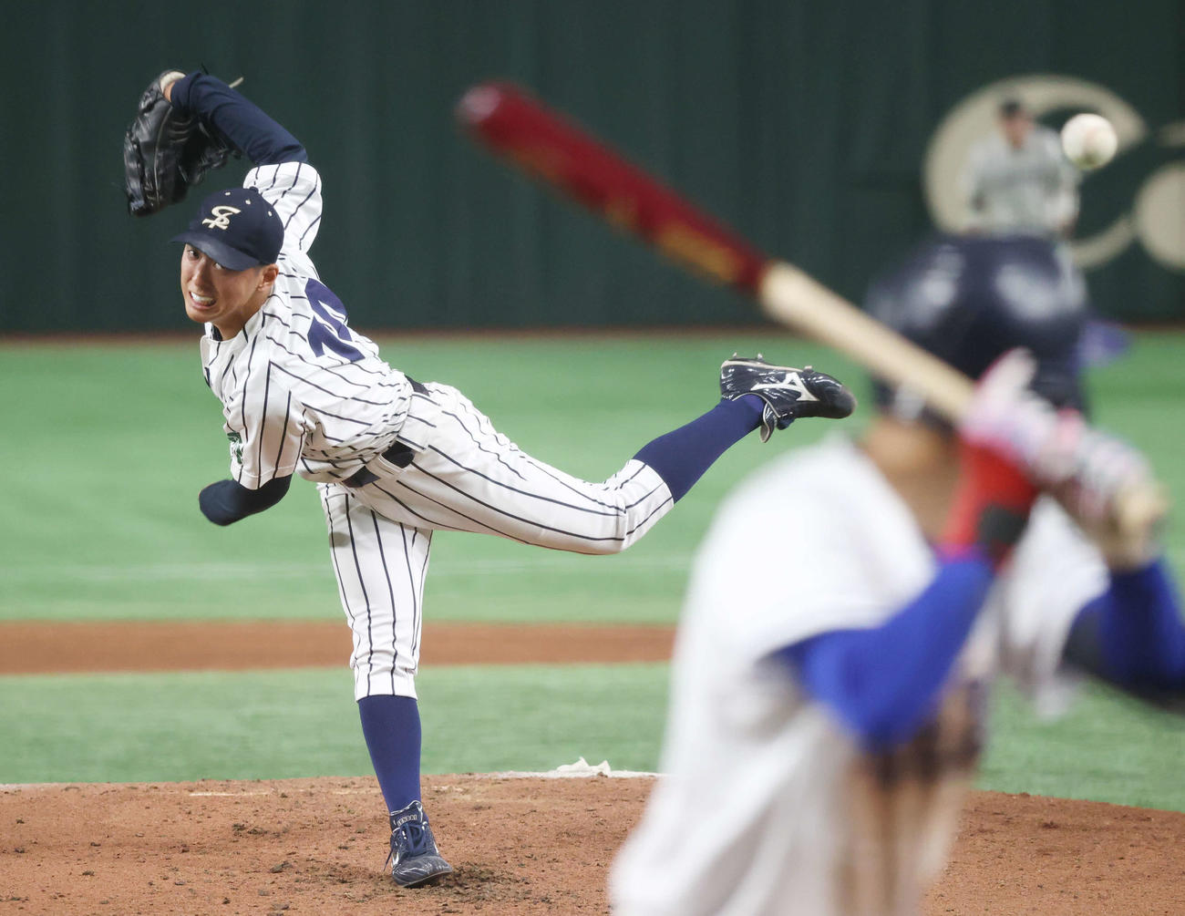 星槎道都大対仙台大　先発した仙台大・渡辺一（撮影・柴田隆二）