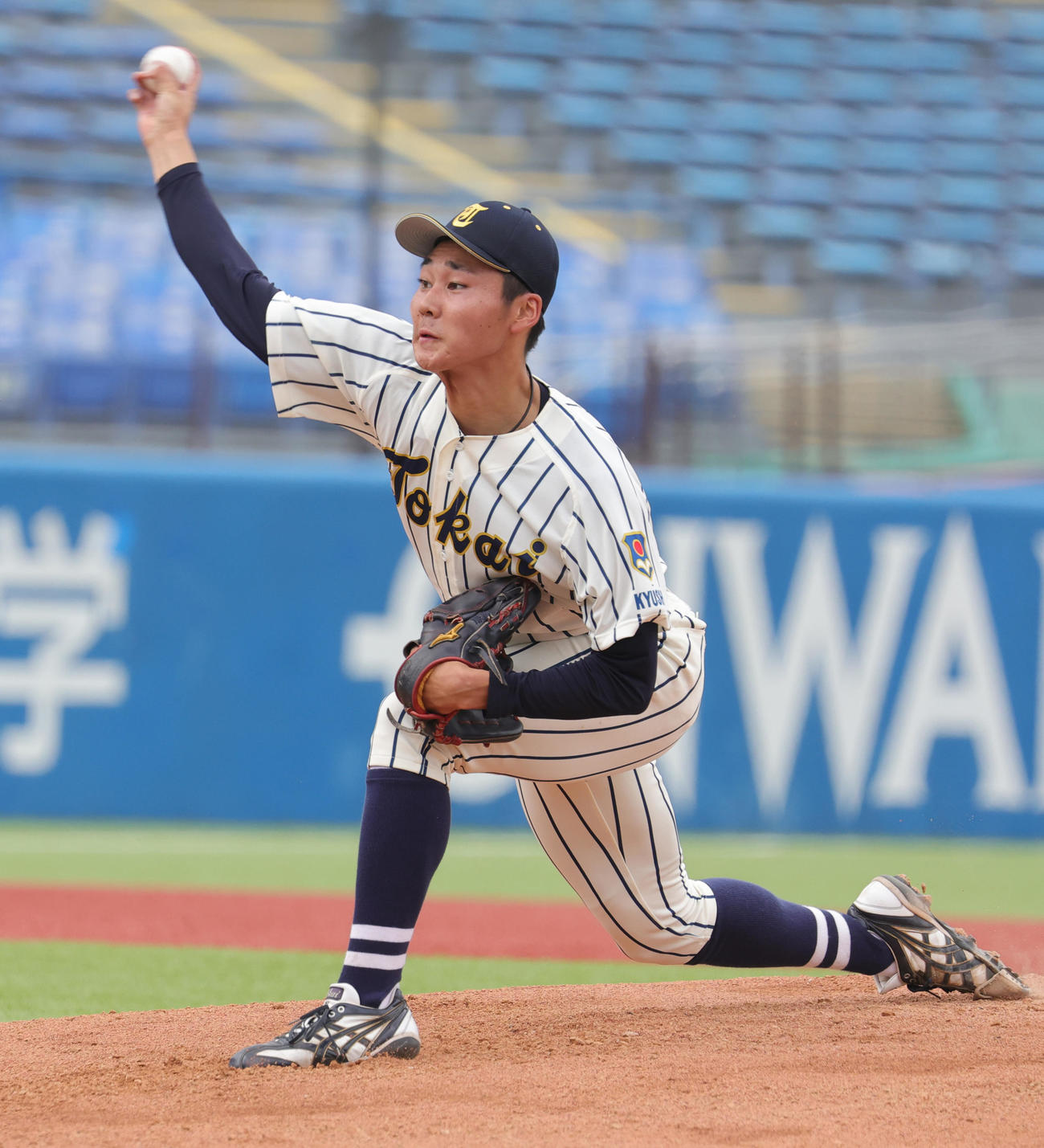 中部学院大対東海大九州　東海大九州先発の広池（撮影・野上伸悟）