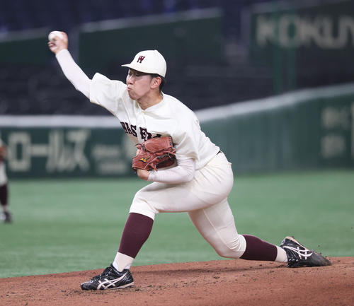 早大対大商大　先発した早大・伊藤（撮影・柴田隆二）