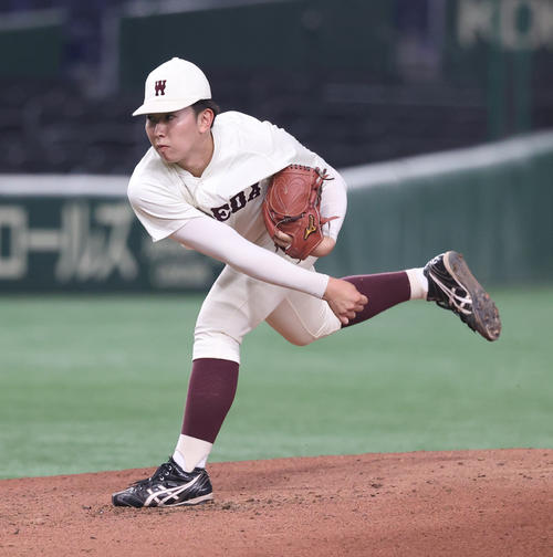 早大対大商大　先発した早大・伊藤（撮影・柴田隆二）