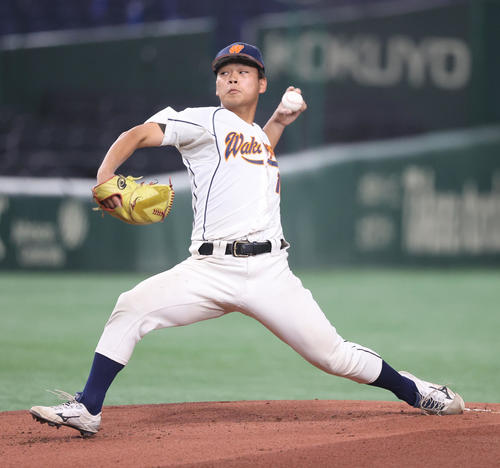 広島経大対和歌山大　先発した和歌山大・島（撮影・柴田隆二）