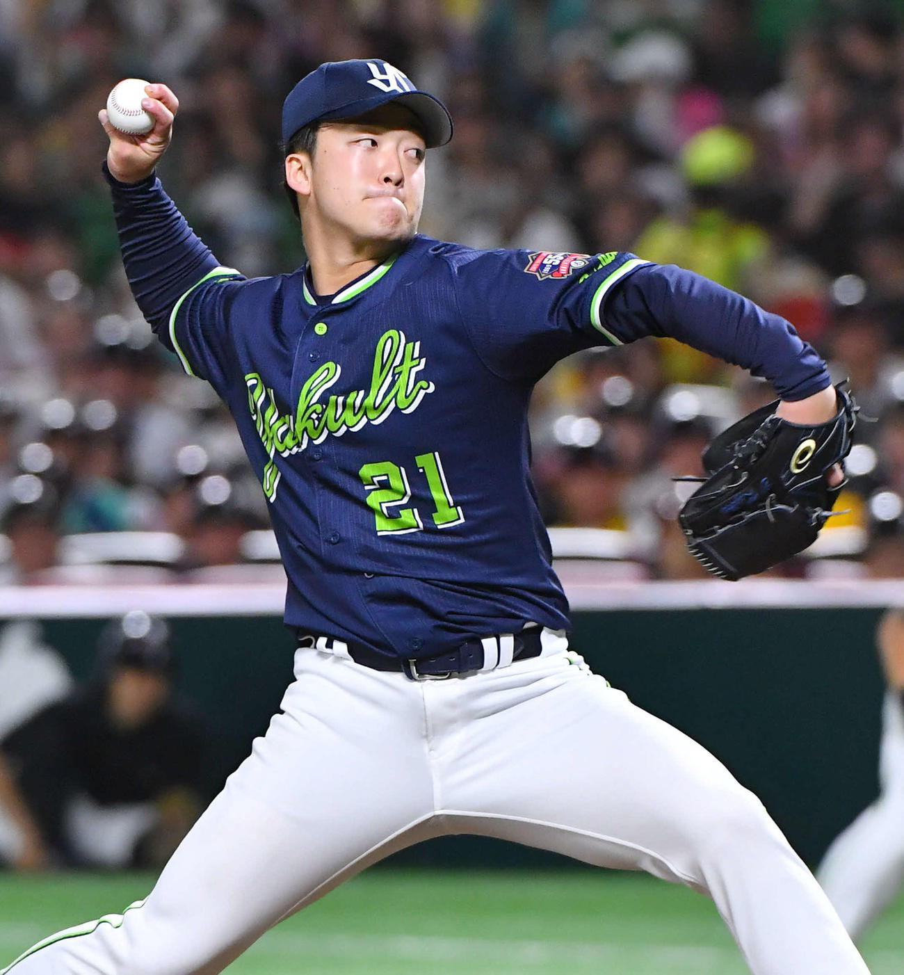 ソフトバンク対ヤクルト　ヤクルト先発の吉村（撮影・岩下翔太）