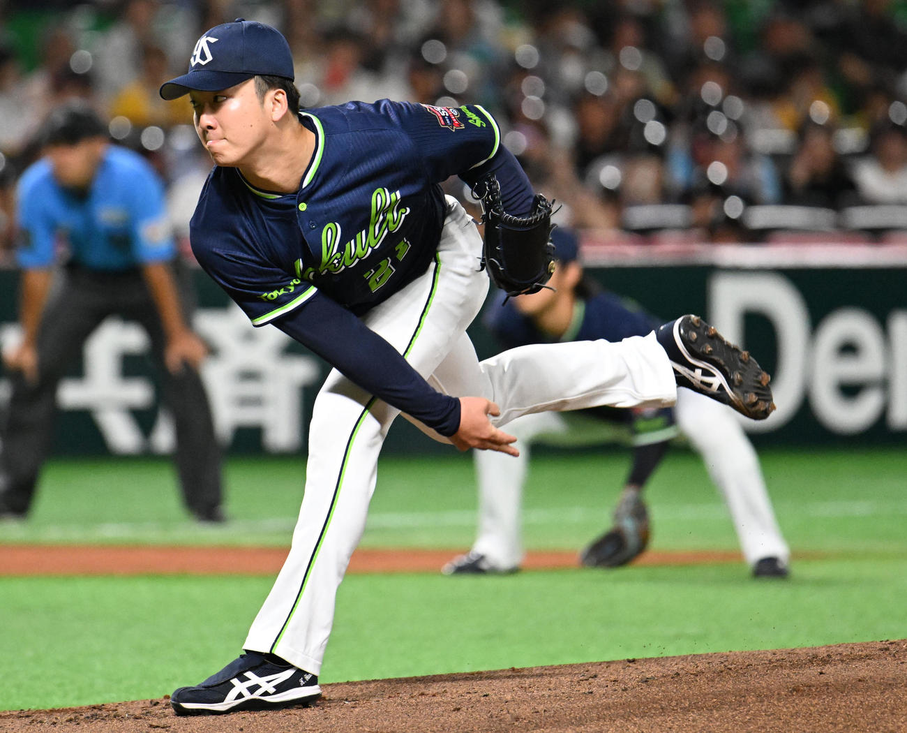 ソフトバンク対ヤクルト　ヤクルト先発・吉村（撮影・林敢治）