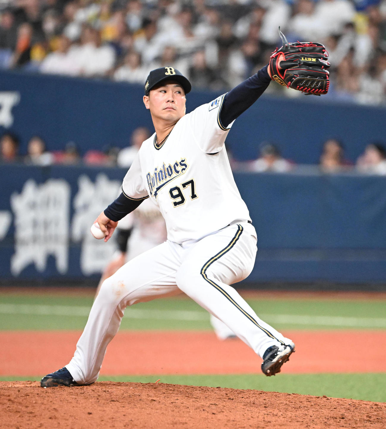 オリックス対阪神　8回表を3人で仕留めるオリックス古田島（撮影・和賀正仁）