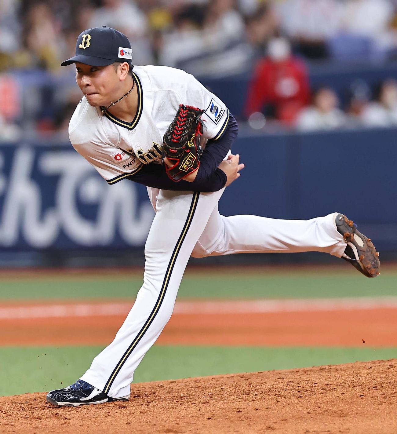 オリックス対阪神　オリックス3番手の古田島（撮影・上田博志）