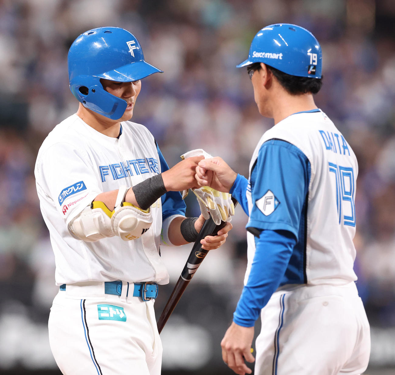 日本ハム対中日　7回裏日本ハム1死、清宮は四球を選び出塁する（撮影・佐藤翔太）