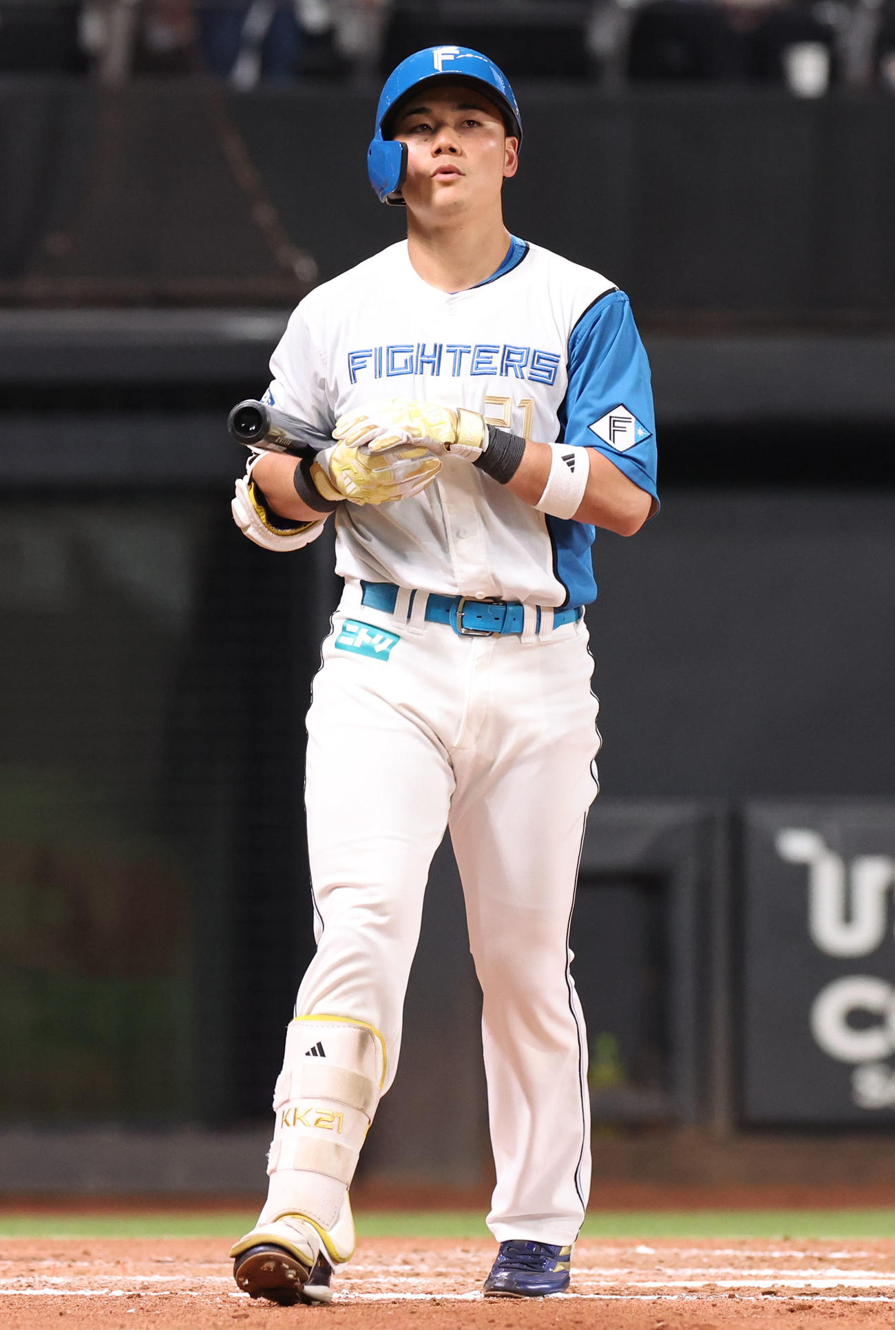日本ハム対中日　7回裏日本ハム1死、清宮は四球を選び出塁する（撮影・佐藤翔太）