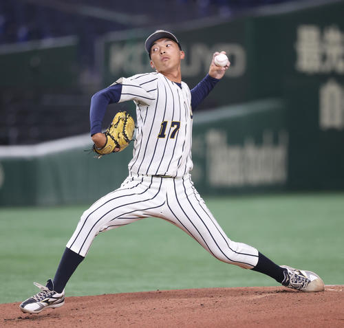 上武大対佛教大 先発した上武大・井出(撮影・柴田隆二)