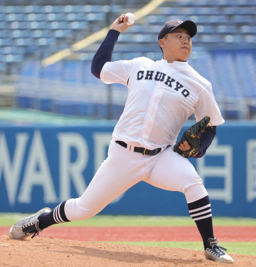 中京大対中部学院大 中京大先発の安藤(撮影・野上伸悟)