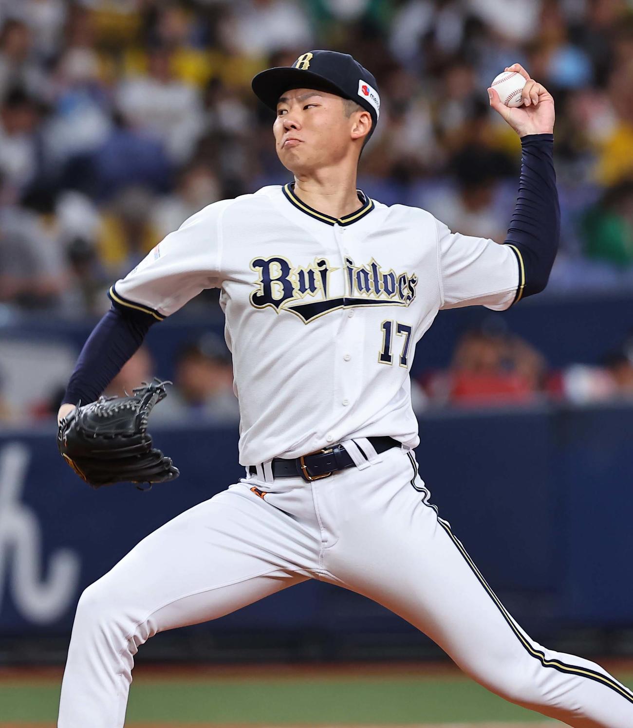 オリックス対阪神　力投するオリックス先発の曽谷（撮影・上田博志）