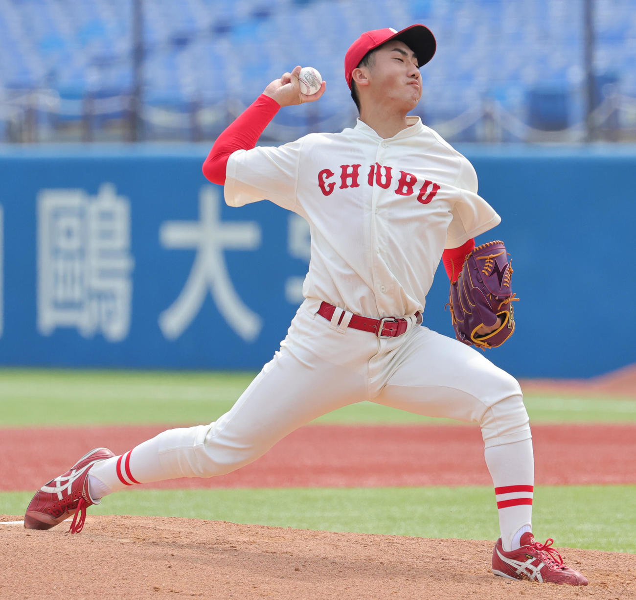 中京大対中部学院大　中部学院大先発の長倉（撮影・野上伸悟）