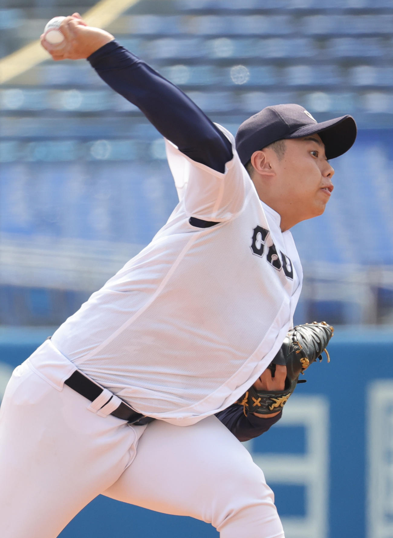 中京大対中部学院大　中京大先発の安藤（撮影・野上伸悟）