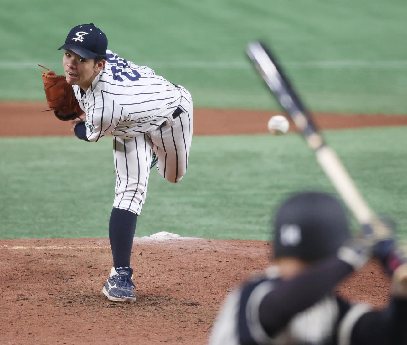 九産大対仙台大　先発した仙台大・大城（撮影・柴田隆二）