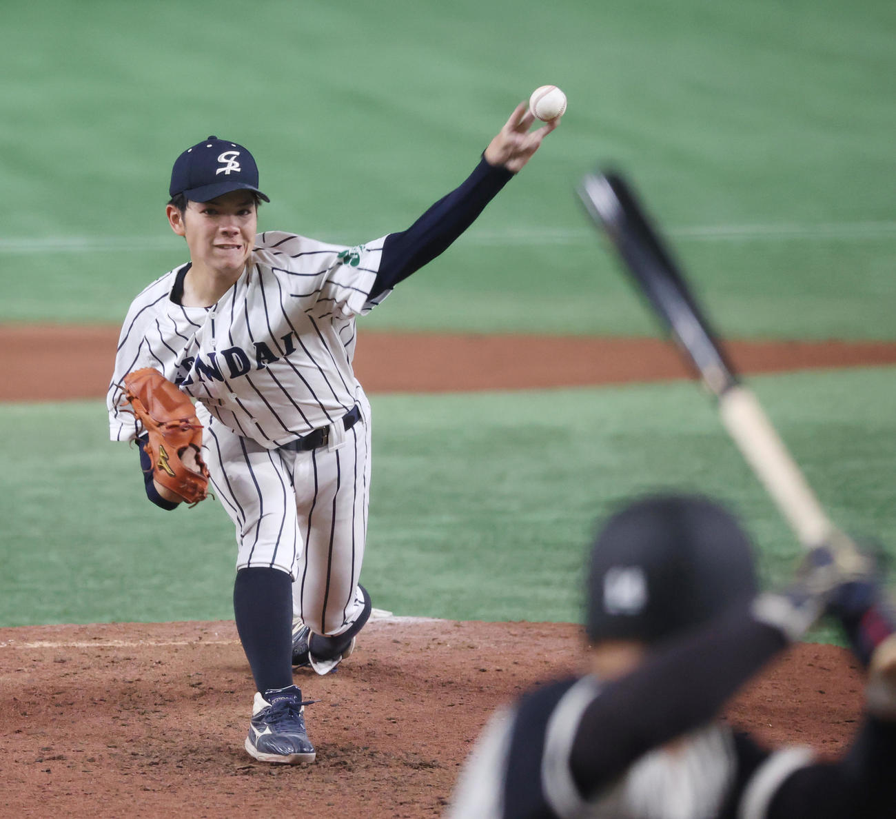九産大対仙台大　先発した仙台大・大城（撮影・柴田隆二）