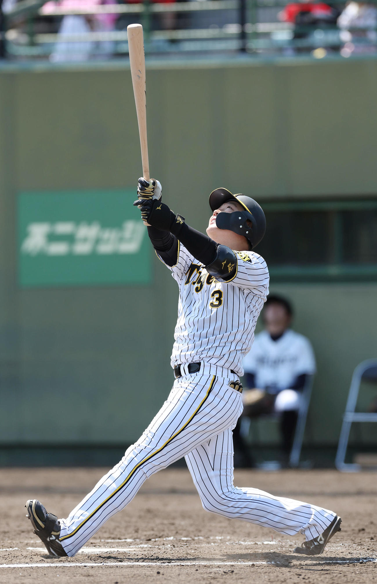 ウエスタン・リーグのオリックス戦で三飛に倒れる阪神大山（撮影・前田充）