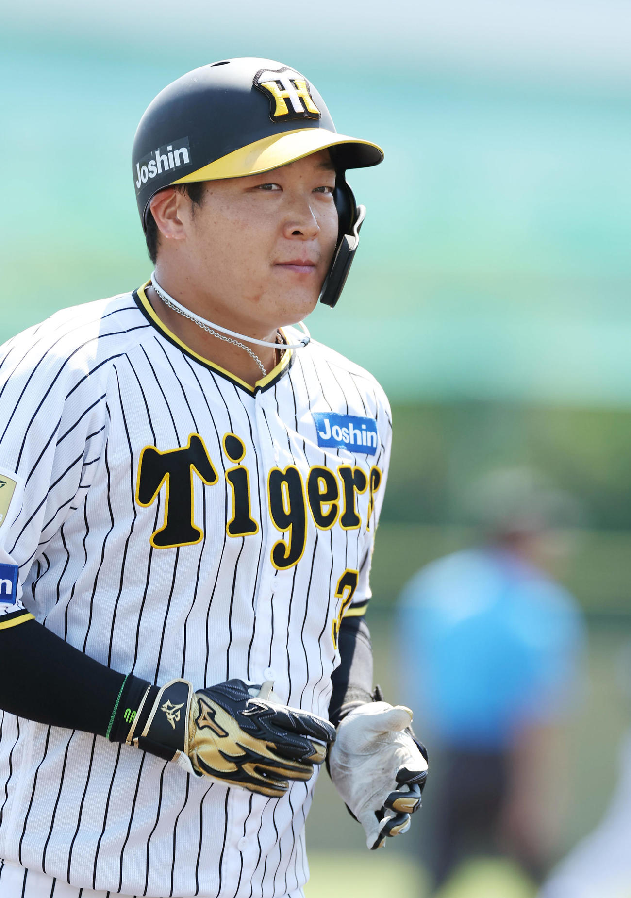 ウエスタン・リーグのオリックス戦で三飛に倒れた阪神大山（撮影・前田充）
