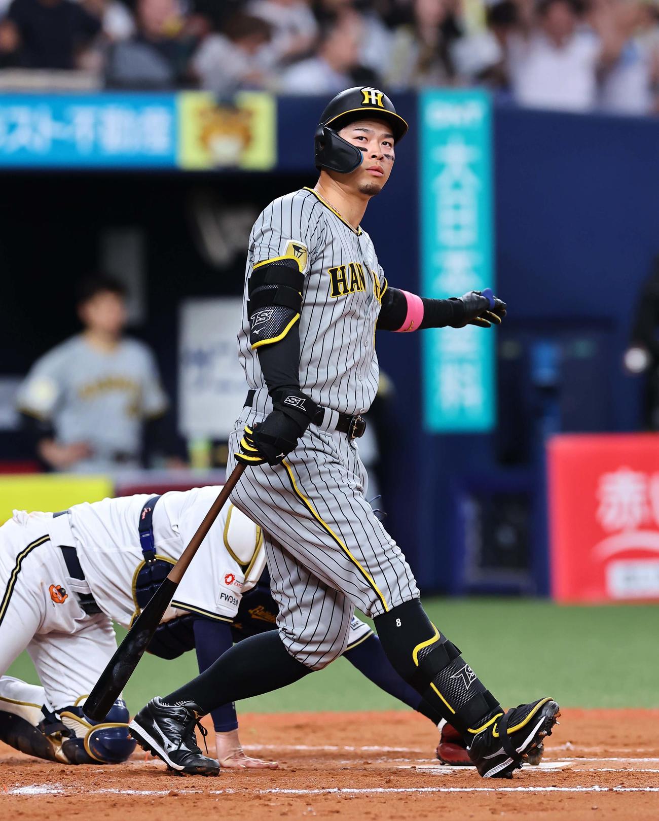 オリックス対阪神　7回表阪神2死満塁、佐藤輝は三振に倒れる（撮影・上田博志）