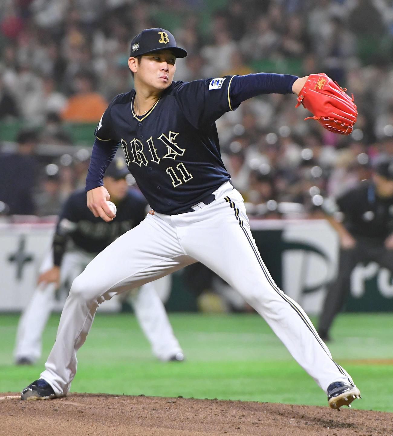 ソフトバンク対オリックス　オリックス先発の山下（2024年4月19日撮影）
