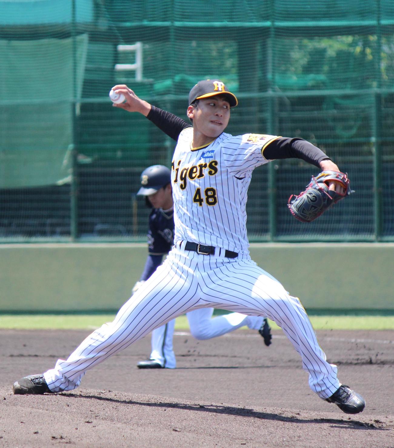 ウエスタン・リーグ、オリックス戦で6回無失点と好投の阪神茨木秀俊（撮影・柏原誠）