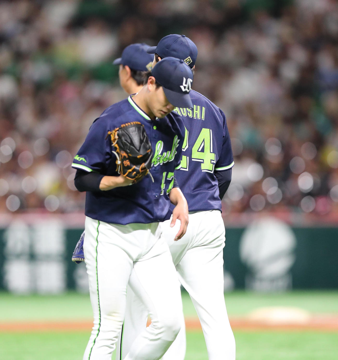 ソフトバンク対ヤクルト　4回裏降板するヤクルト高橋奎二（（撮影・鬼束羽瑠菜）