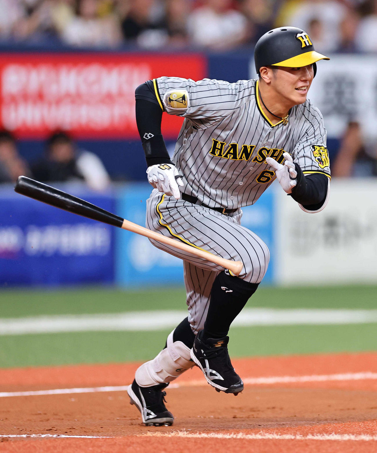 オリックス対阪神　2回表阪神2死一塁、豊田は右前にプロ初安打を放つ（撮影・上田博志）