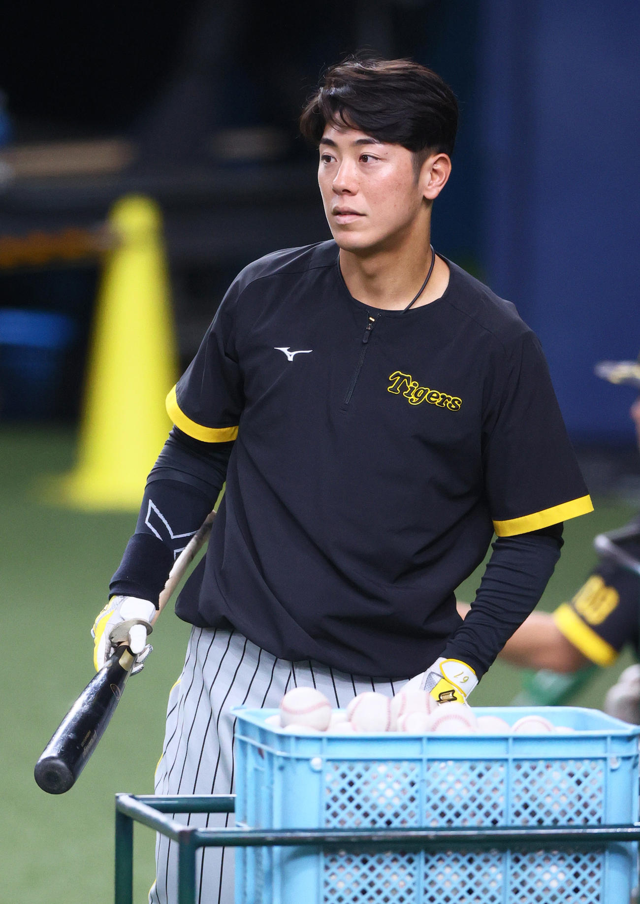 オリックス対阪神　試合前の練習に励む阪神豊田（撮影・上山淳一）