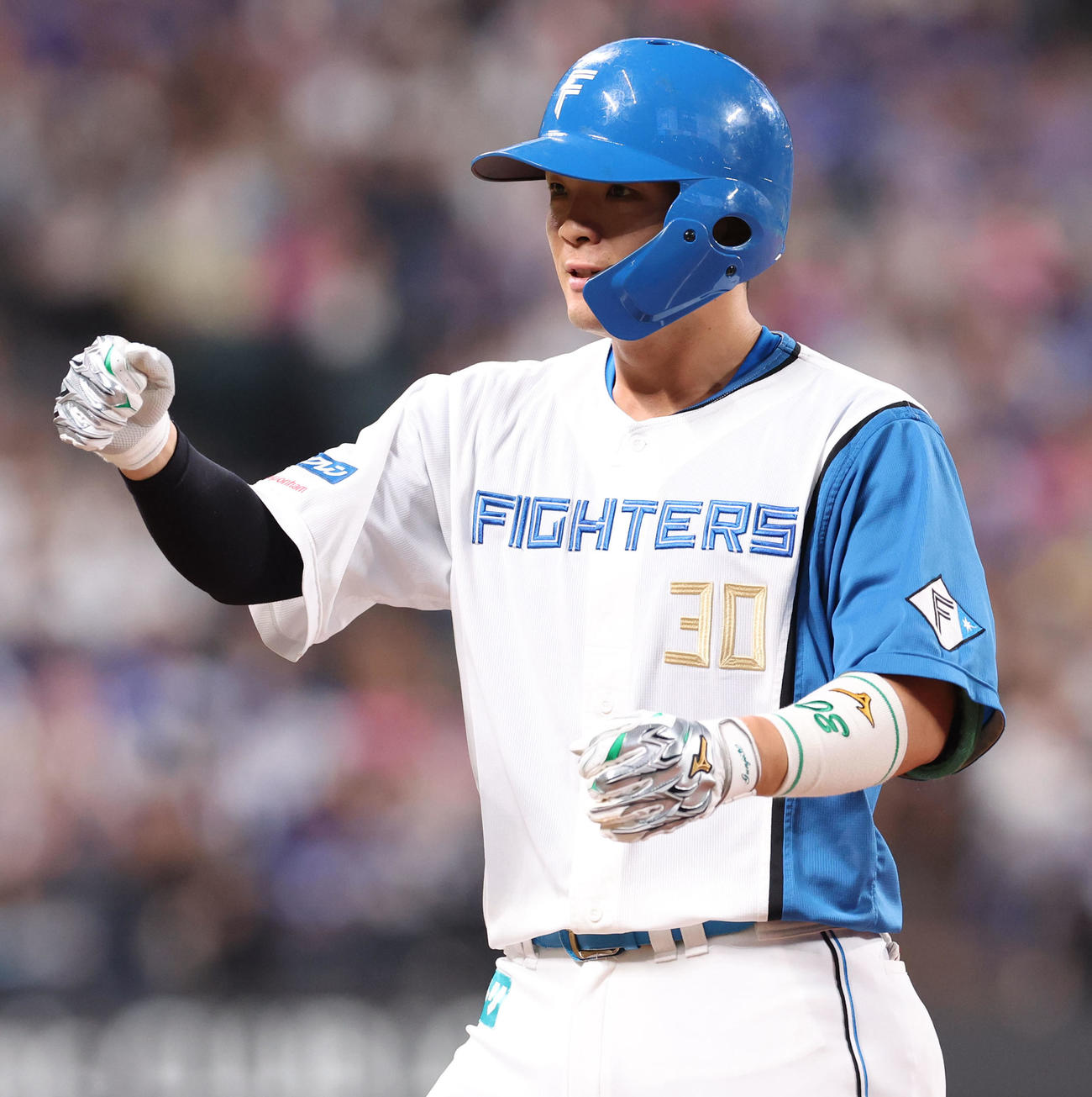 日本ハム対中日　7回裏日本ハム1死二塁、郡司は右前適時打を放つ（撮影・佐藤翔太）