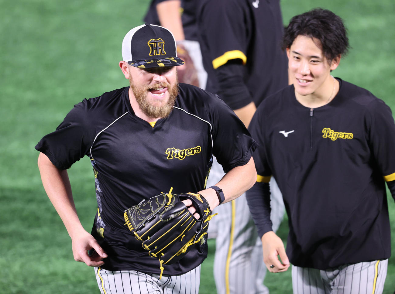 ソフトバンク対阪神　チームに合流したビーズリー（撮影・梅根麻紀）