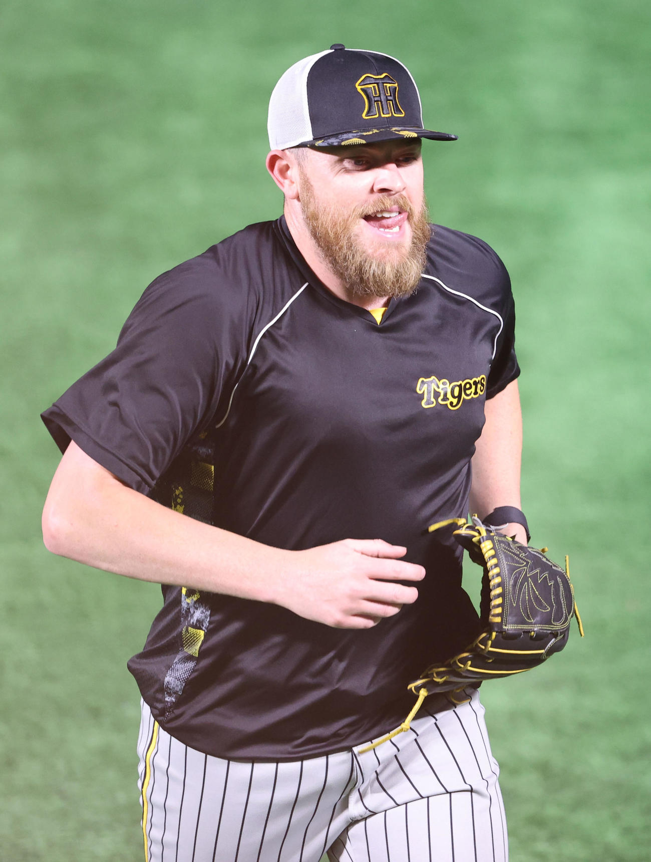 ソフトバンク対阪神　チームに合流したビーズリー（撮影・梅根麻紀）