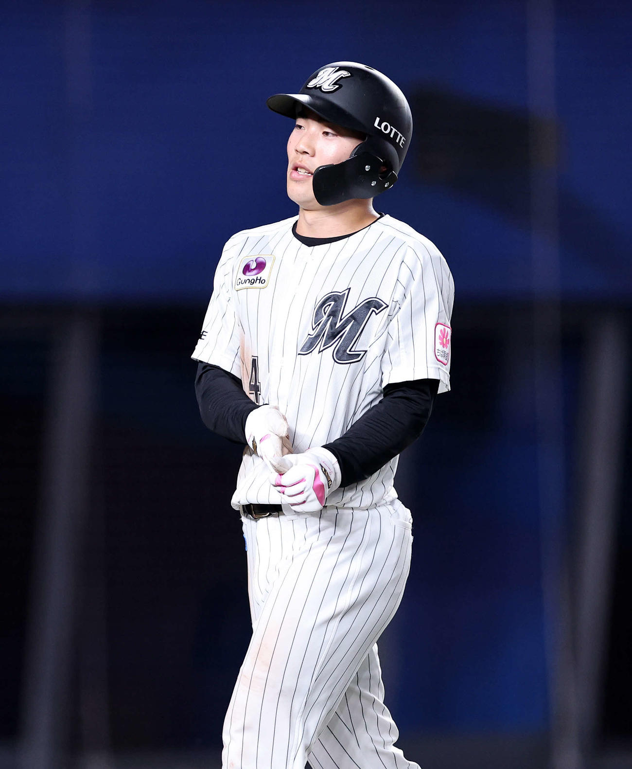 ロッテ対中日　7回裏ロッテ1死三塁、暴投で友杉が生還（撮影・鈴木正人）