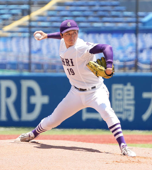 青学大対天理大　天理大先発の長尾（撮影・小沢裕）