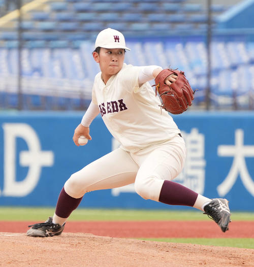 早大対東日本国際大　早大先発の伊藤（撮影・小沢裕）