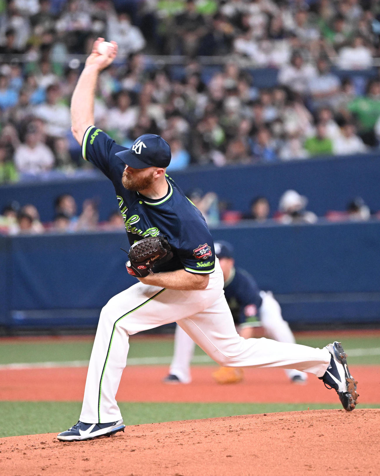 オリックス対ヤクルト　先発するヤクルト・サイスニード（撮影・和賀正仁）