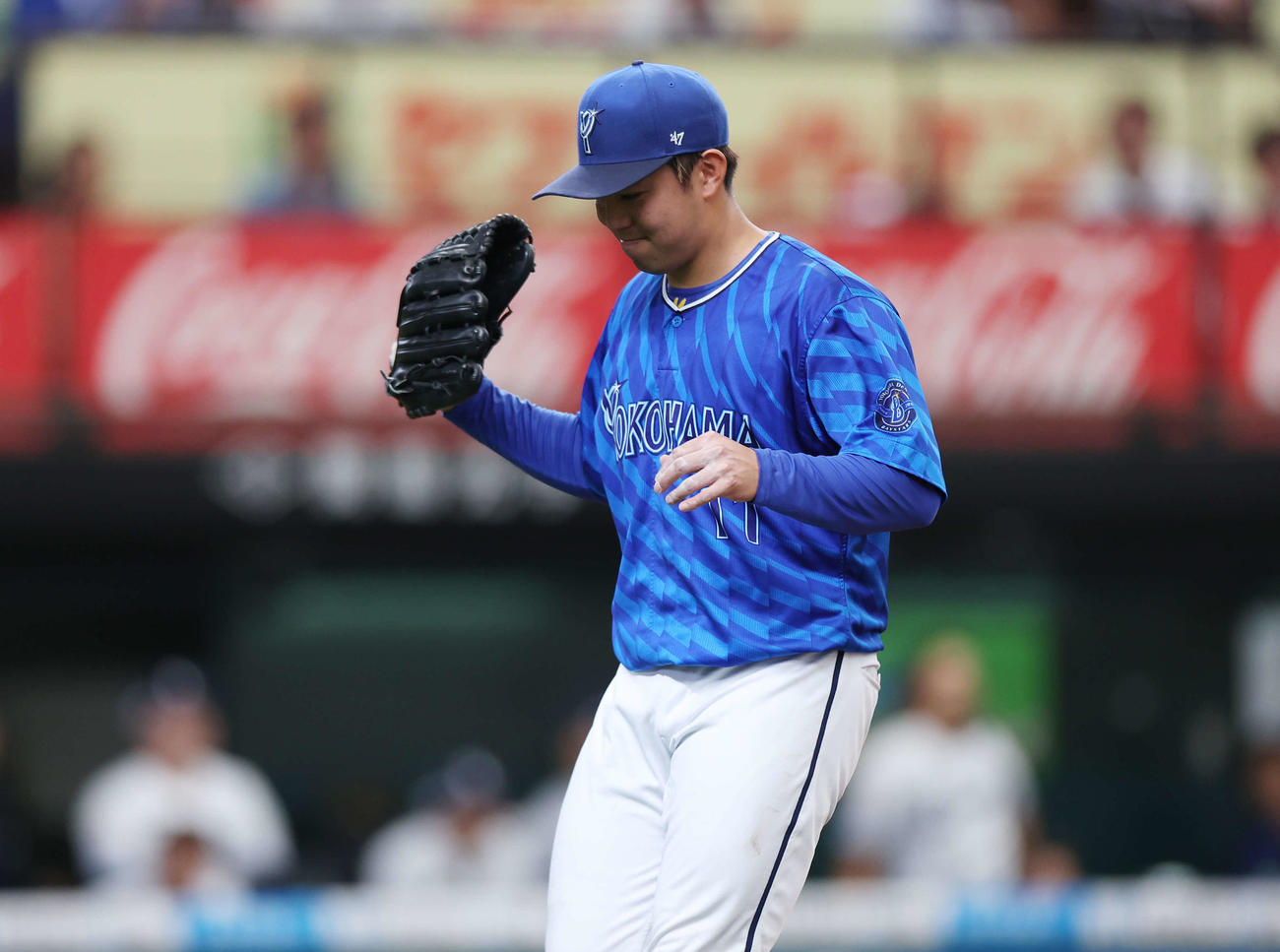 西武対DeNA 5回裏を無失点に抑えたDeNA東（撮影・宮地輝）