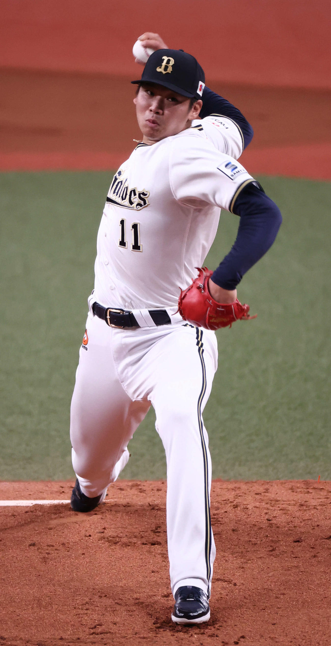 オリックス先発の山下舜平大（撮影・西尾就之）