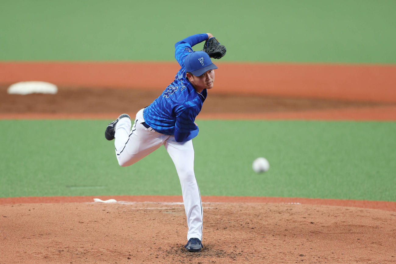 西武対DeNA DeNA先発の石田裕（撮影・宮地輝）